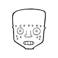 cartoon robot head N104