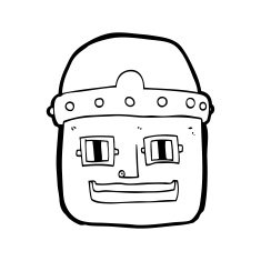 cartoon robot head N105