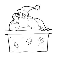 cartoon bored santa claus N14