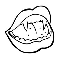 Cartoon Vampire Lips N43