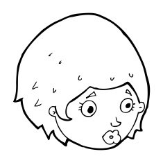 Cartoon Girl With Concerned Expression N14