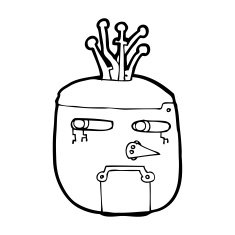 cartoon robot head N106