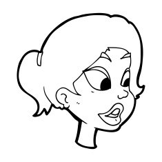 cartoon friendly woman N94