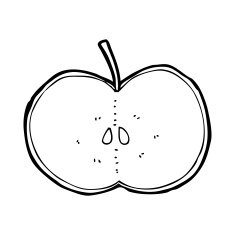 cartoon sliced apple N16