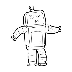 cartoon funny robot N111