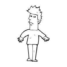 cartoon worried man N142