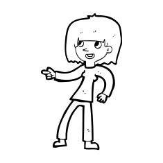Cartoon Girl Pointing N44