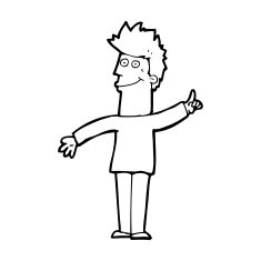 cartoon man with idea N218