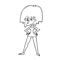 cartoon angry woman in dress N14
