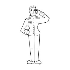 cartoon military man in dress uniform N14
