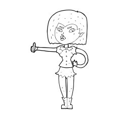 cartoon vampire girl giving thumbs up N14
