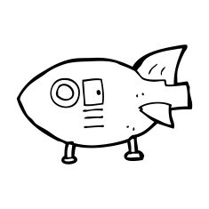 Cartoon Space Rocket N68