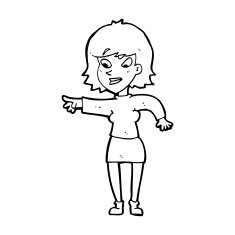 cartoon woman pointing N290