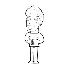 cartoon worried man N144