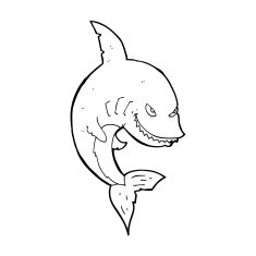 Funny Cartoon Shark N44