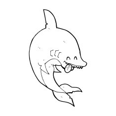 Funny Cartoon Shark N45