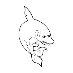 Funny Cartoon Shark N46
