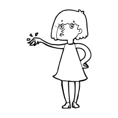 cartoon woman showing off engagement ring N14