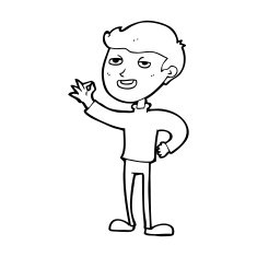 cartoon man making excellent gesture N15