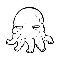 Cartoon Alien Face N28