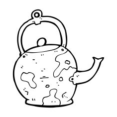 cartoon old tea pot N14