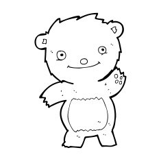 cartoon waving teddy bear N63