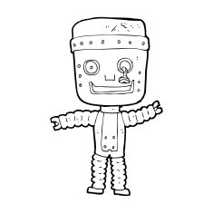 cartoon funny robot N113