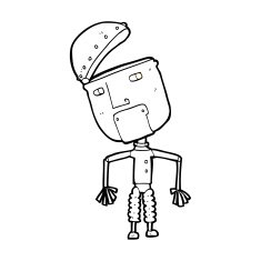 cartoon funny robot N114