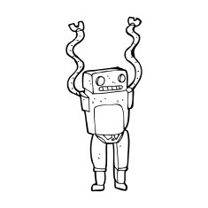 cartoon funny robot N115