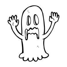 cartoon spooky ghost N133