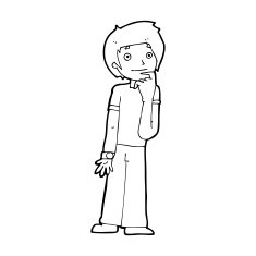 cartoon boy wondering N13