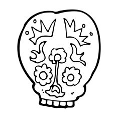 cartoon sugar skull N13