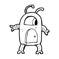 cartoon alien robot N27