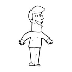 cartoon grinning man N126