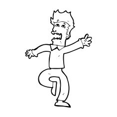Cartoon Man Panicking N87