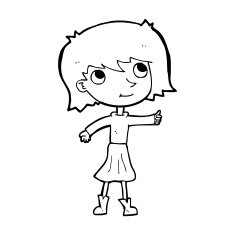 cartoon happy girl N136