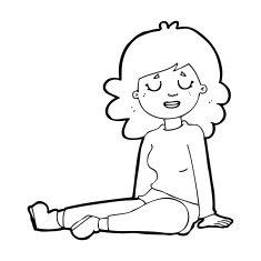 cartoon happy woman sitting on floor N26