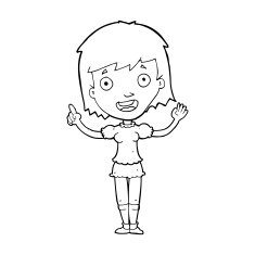 cartoon woman pointing N292