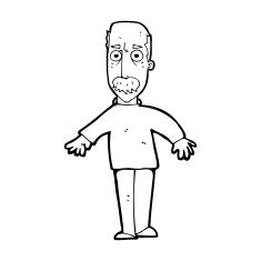 cartoon annoyed old man N88