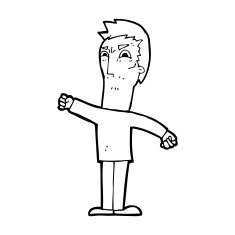 cartoon annoyed man N113