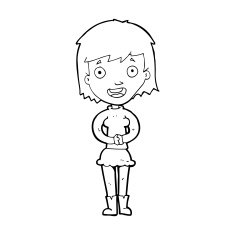cartoon excited woman N188