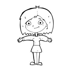cartoon happy girl N137