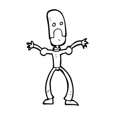 cartoon funny robot N116