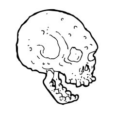 cartoon spooky skull N237