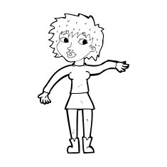 cartoon friendly woman waving N69