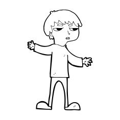 cartoon annoyed boy N51