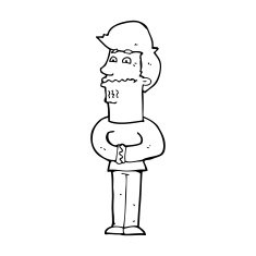 cartoon nervous man N216