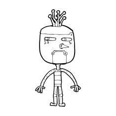 Funny Cartoon Robot N73