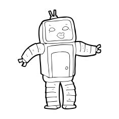 Funny Cartoon Robot N74