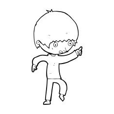 cartoon worried boy pointing N13